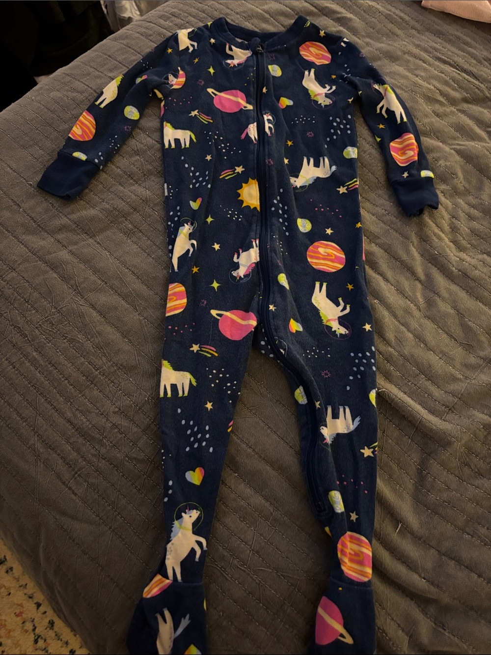 Old Navy Navy Unicorn & Planet Footed Pajamas